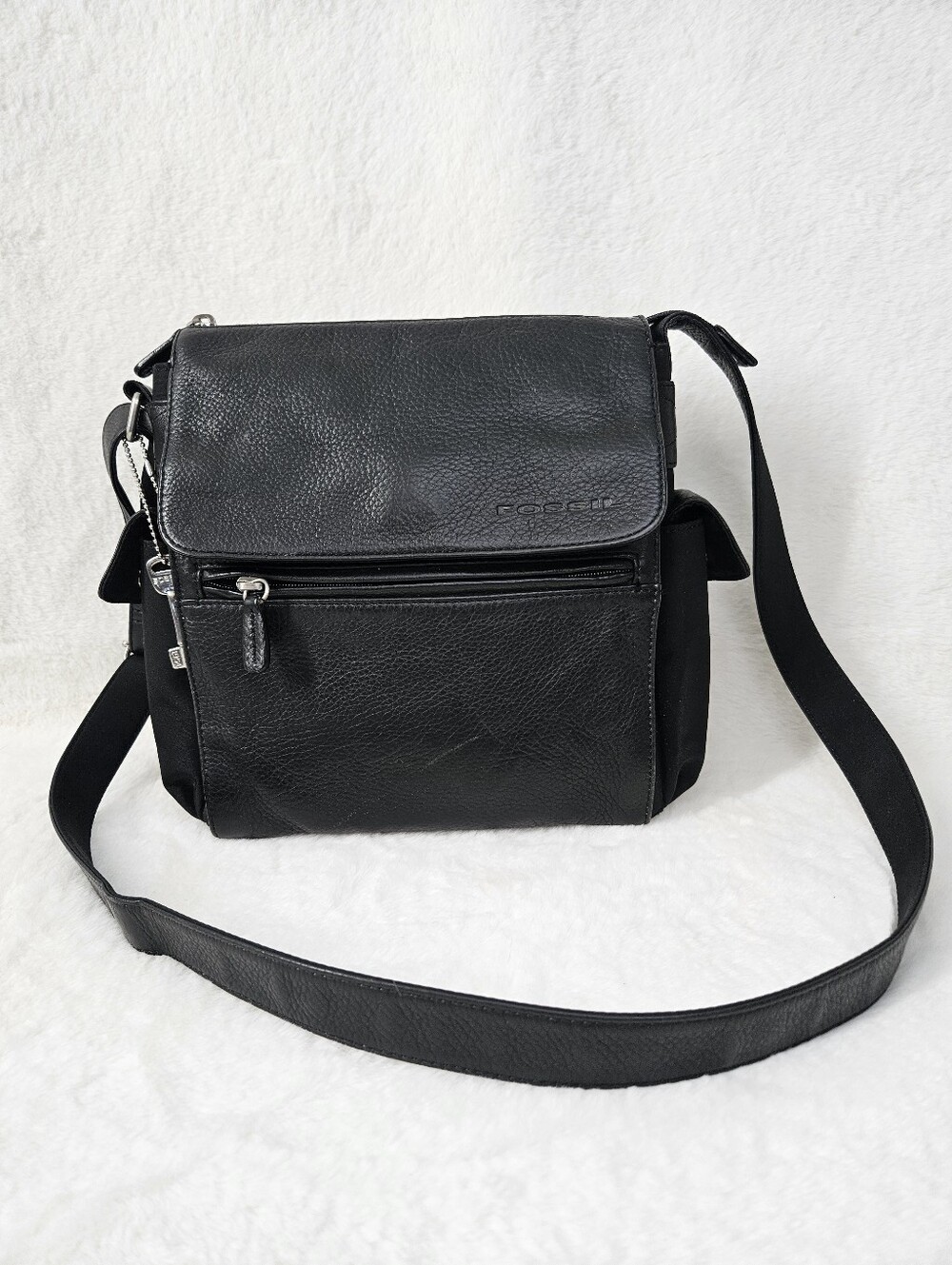 Fossil Leather & Nylon Crossbody Bag